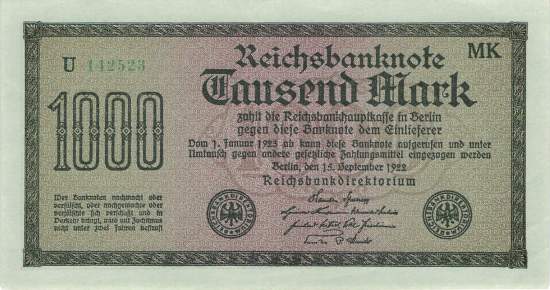 1000 Mark 1922 ro.75f MK